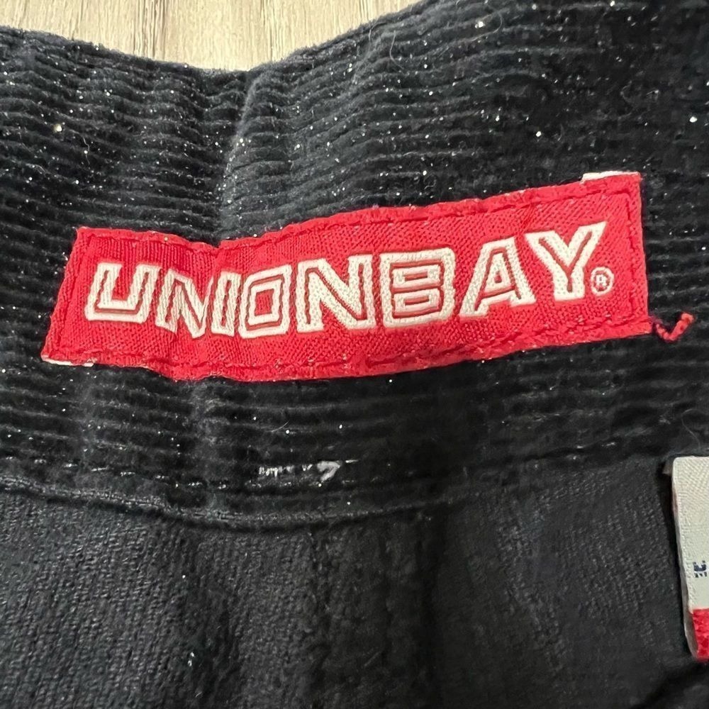 EUC vintage y2k Union Bay black corduroy pants silver glitter throughout sz 3 - Picture 10 of 15